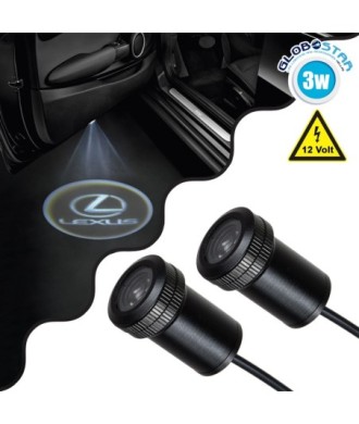 GloboStar® 81612 LEXUS Ghost Car Brand Logo Projector - Προτζέκτορας Προβολής Μάρκας Αυτοκινήτου LED CREE XHP35 3W 240lm 120° DC 12V IP20 Ψυχρό Λευκό 6000K